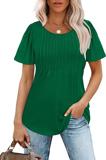 Damen Sommer T-Shirt mit Falten-Design WW