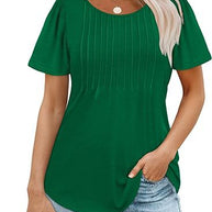 Damen Sommer T-Shirt mit Falten-Design WW