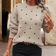 Damen Pullover mit strukturiertem Punktdesign WW
