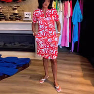 Damen Sommerkleid mit modernem Muster WW