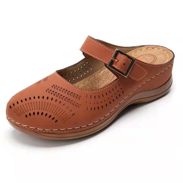 Damen Komfort Leder Clogs Sandalen WW