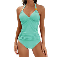 Damen Tankini mit gerafftem Oberteil und hohem Bund WW