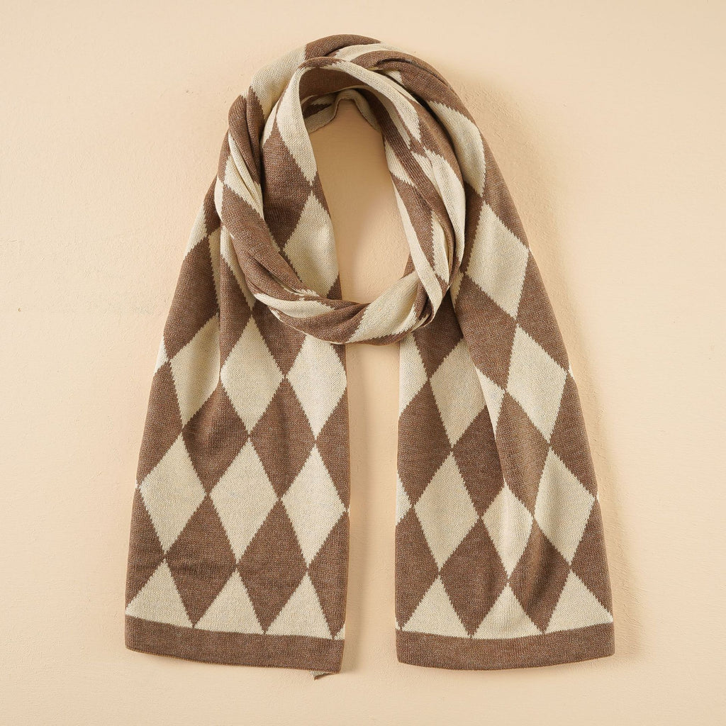 Damen Eleganter Schal im Rautenmuster aus weichem Material WW