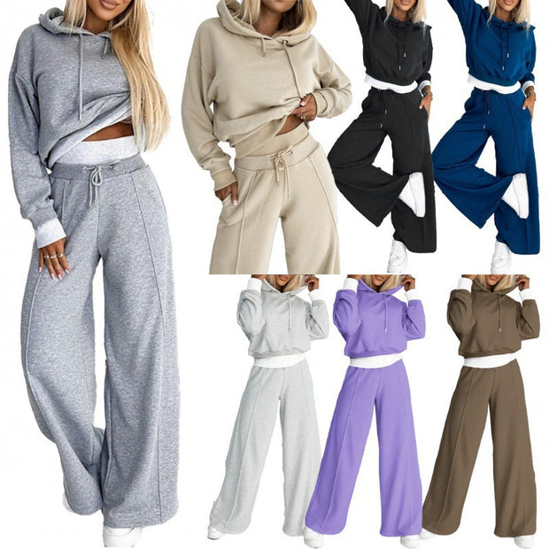 Damen Sportliches Lounge-Set mit weitem Schnitt und Kapuze WW