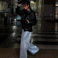 Damen Stilvolle Lederjacke mit lässigem Schnitt und praktischen Taschen WW