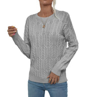 Damen Strickpullover mit trendy Zopfmuster WW