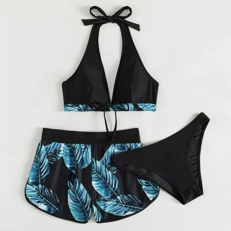 Damen Bikini-Set mit raffiniertem Wickeloberteil und bequemen Shorts WW