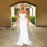 Damen Elegantes trägerloses Maxikleid mit fließendem Schnitt und kurvenbetontem Design W&W