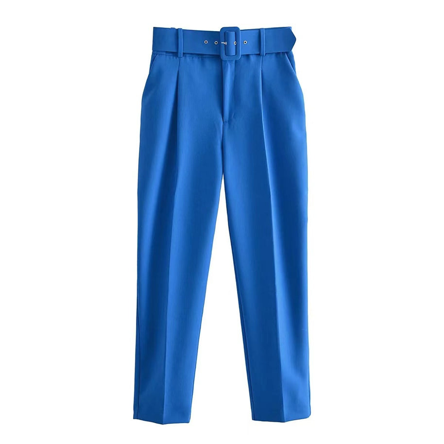 Damen weite Hochbundhose mit schickem Gürtel WW