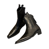 Damen elegante Chelsea-Stiefeletten mit spitzem Zehen-Design und robustem Blockabsatz WW