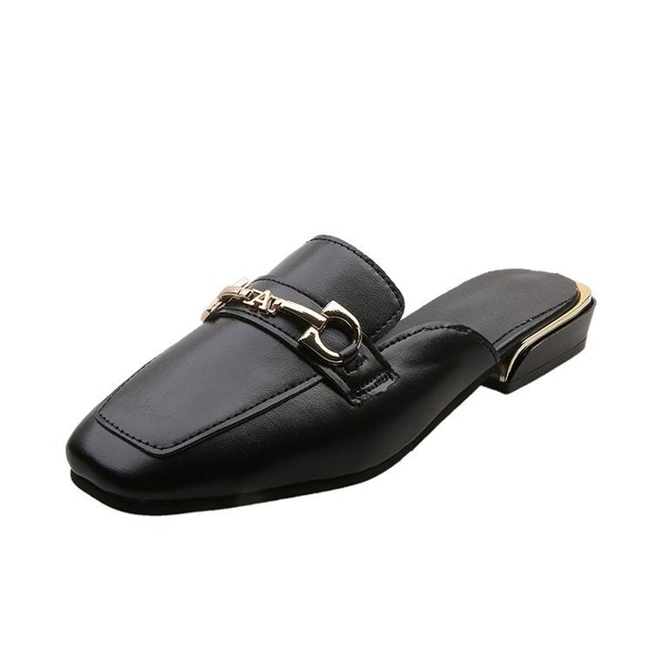 Damen Modische Mules mit elegantem Ledermaterial und schickem Schnallenakzent W&W Mode