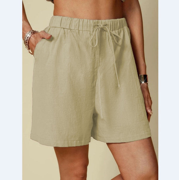 Damen lockere Shorts mit elastischem Bund und praktischen Seitentaschen W&W Mode