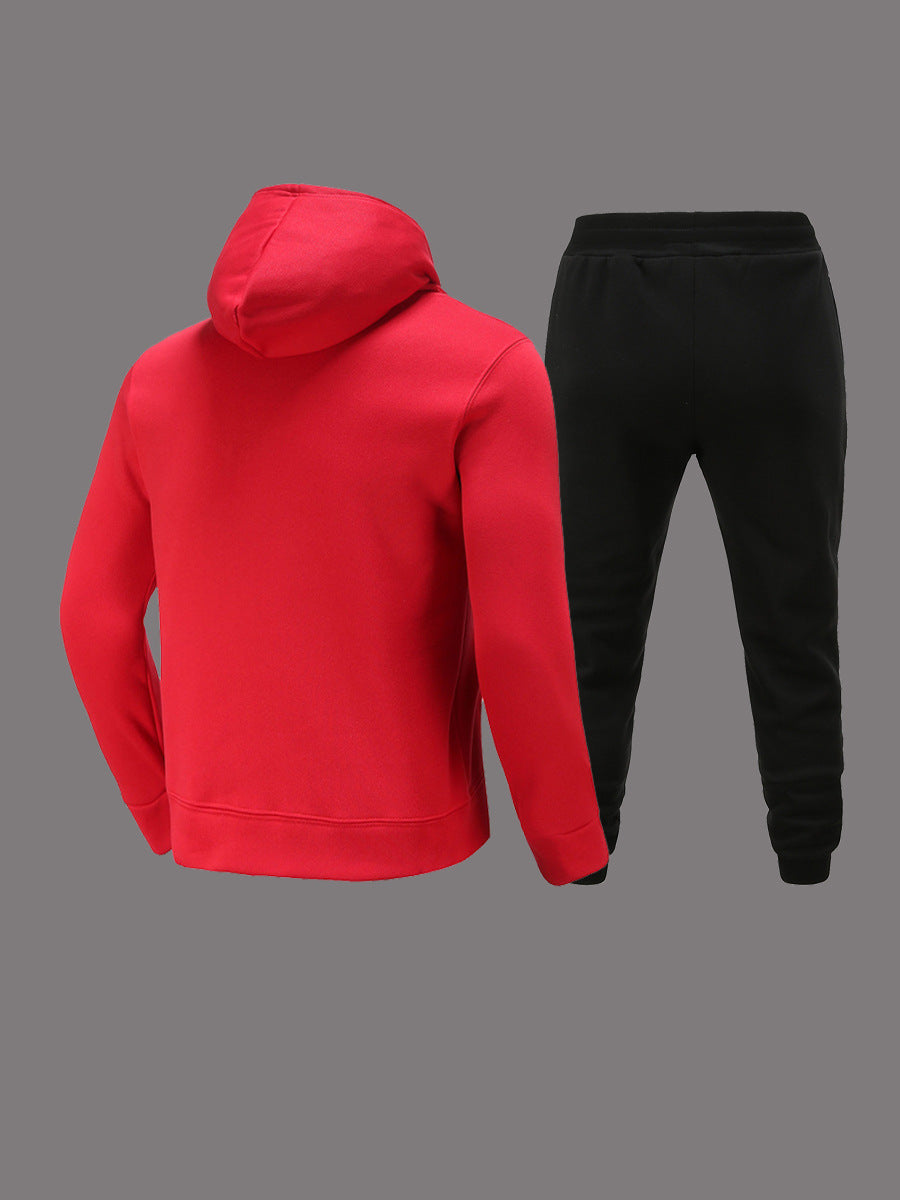 Damen Sportliches Kapuzensweatshirt und Jogginghose Set mit niedlichem Muster WW