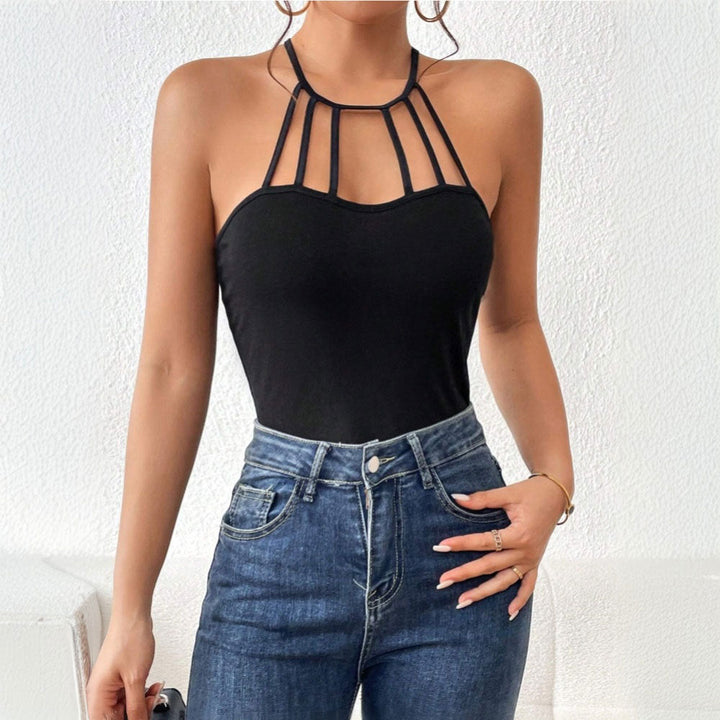 Damen Body mit elegantem Cut-Out-Design und modischen Trägerschlaufen W&W Mode