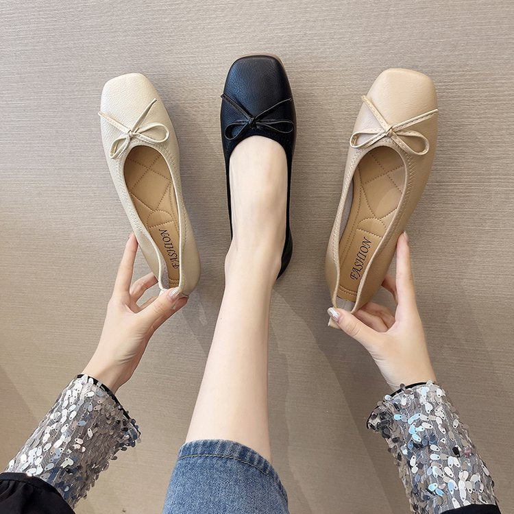 Damen Ballerinas mit elegantem Schleifen-Detail und hochwertigem Leder W&W Mode