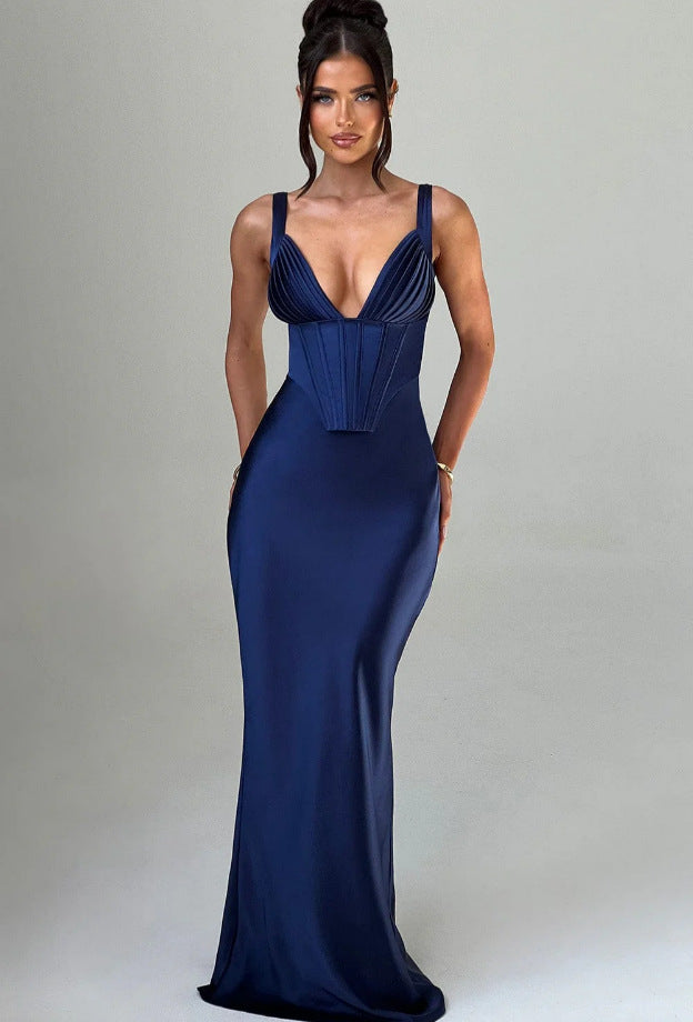 Damen Abendkleid mit Korsett-Oberteil und schimmerendem Finish WW
