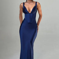 Damen Abendkleid mit Korsett-Oberteil und schimmerendem Finish WW