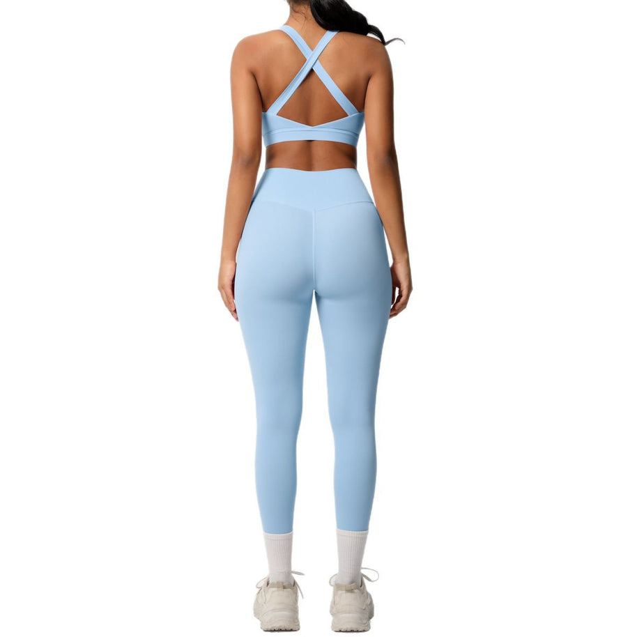 Damen Sport-BH und hochleistungs Leggings Set mit atmungsaktivem Design WW