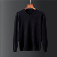 Herren eleganter V-Ausschnitt Pullover aus feiner Wolle WW