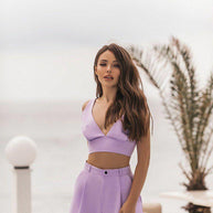 WW | Stylisches Strapless-Top Hochtaillenkurze Hose Set