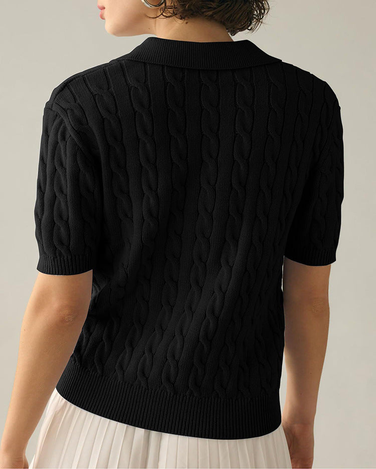 WW | Polo-Kragen Twist Strickpullover