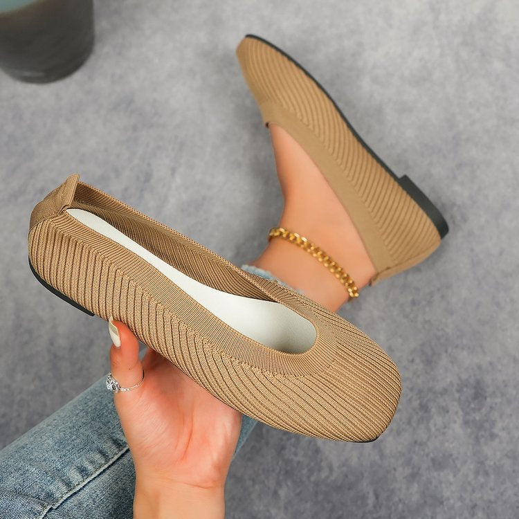 Damen Komfortable und modische Ballerinas mit strukturiertem Obermaterial W&W