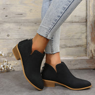 Damen Ankle Boots mit elegantem Reißverschluss und komfortablem Blockabsatz WW