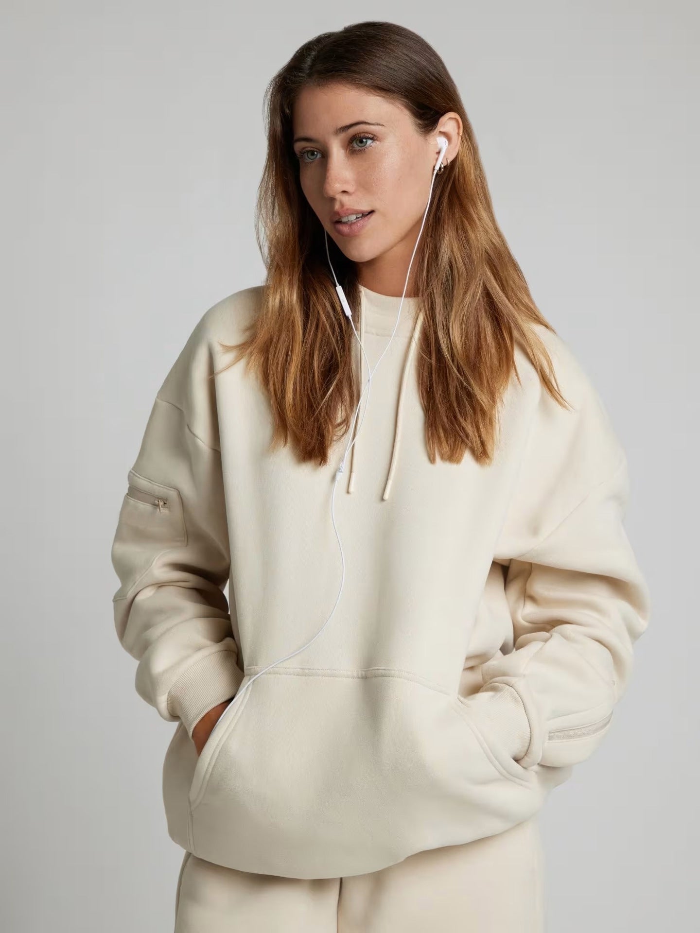 Damen Bequemer und stilvoller Hoodie mit integriertem Schlafmasken-Design WW
