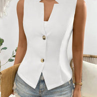 WW | Ärmelloses Blazer Top Mit Knöpfen Für Damen