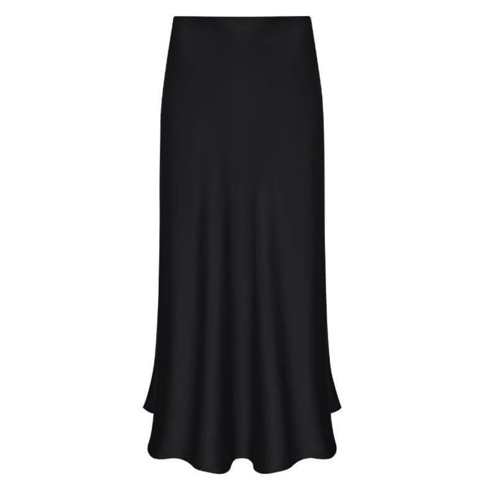 Damen eleganter und fließender Maxi-Rock aus hochwertigem Satin WW