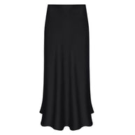 Damen eleganter und fließender Maxi-Rock aus hochwertigem Satin WW