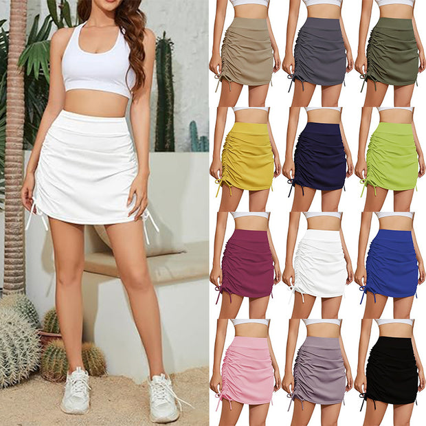 Damen Sportlicher Minirock mit Raffung WW