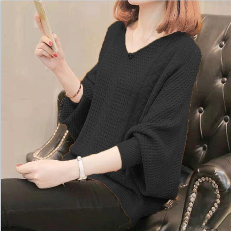 Damen Strickpullover mit V-Ausschnitt und luftiger Struktur WW