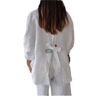 Damen Leichte Leinenbluse WW