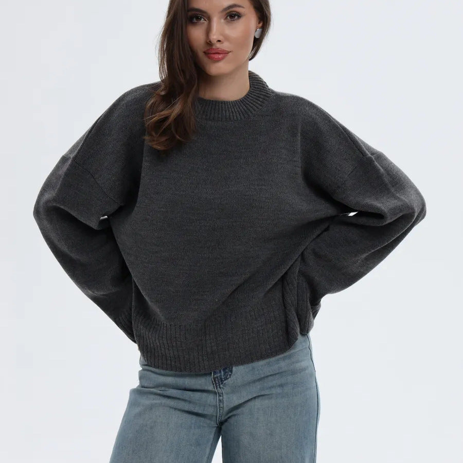 Damen Bequemer Oversized Pullover mit strukturiertem Rippmuster WW