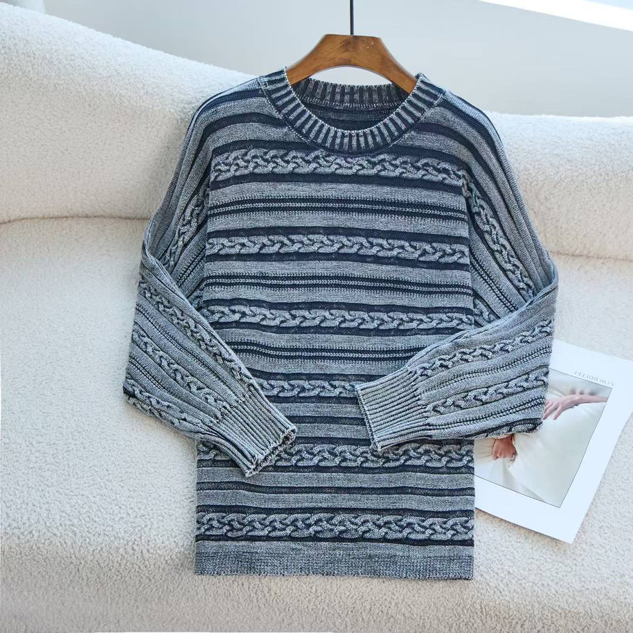 Damen Strickpullover mit strukturiertem Zopfmuster und lässigem Schnitt WW