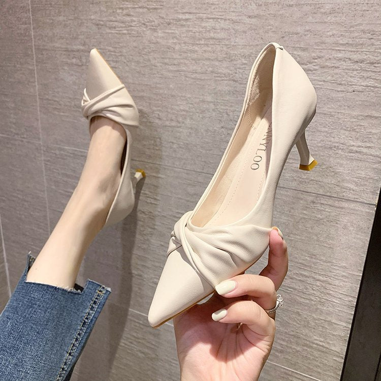 Damen elegante Pumps mit raffiniertem Knoten-Design und stilvollem Absatz W&W Mode