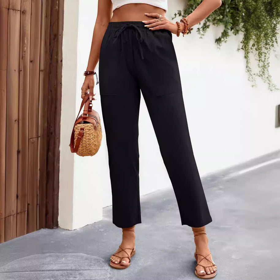 Damen Bequeme Freizeithose mit seitlichen Taschen WW