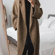 Damen Wollmantel mit strukturiertem Design und oversized Schnitt WW