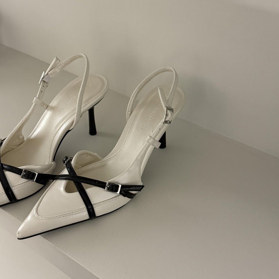 Damen Slingback Pumps mit stilvollem Überkreuzriemen WW