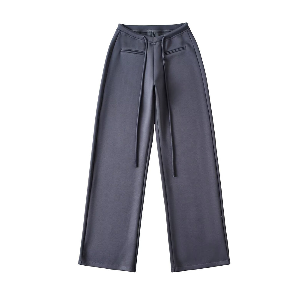 Damen weite sportliche Freizeithose mit verstellbarem Kordelzug und zwei Taschen WW