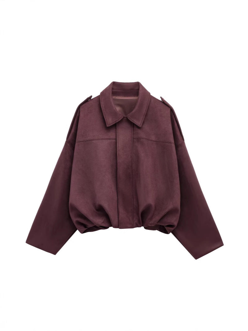 Damen Oversized Wildleder Utility Jacke WW