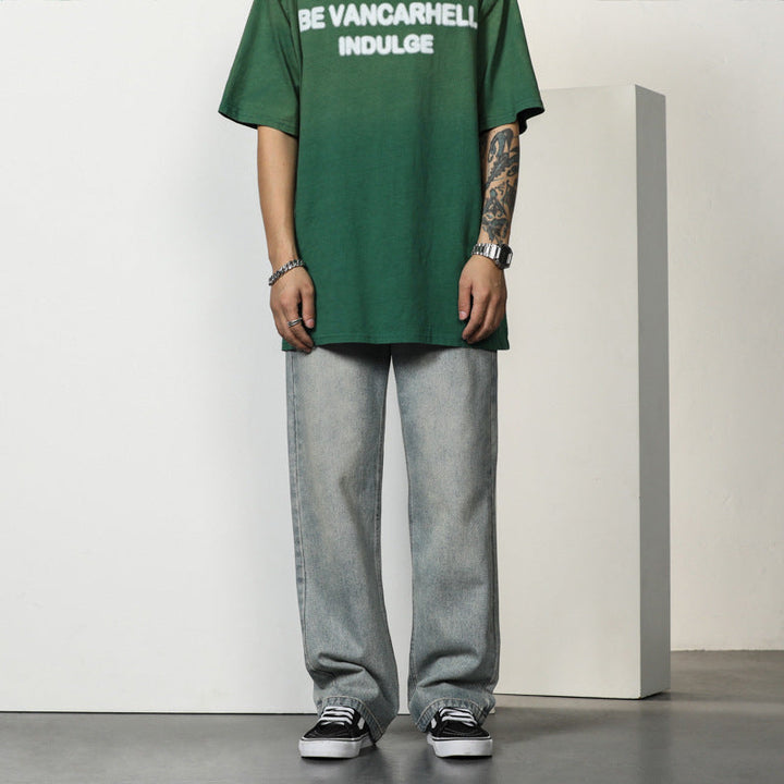 Herren entspannte Bootcut-Jeans mit hohem Bund und lässigem Schnitt W&W Mode