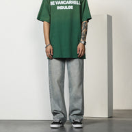 Herren entspannte Bootcut-Jeans mit hohem Bund und lässigem Schnitt WW