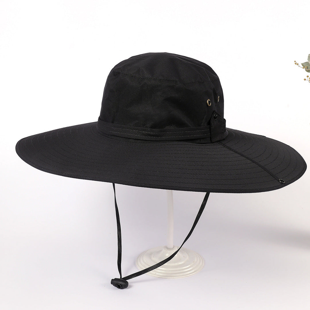 Damen Sonnenhut mit breiter Krempe und verstellbarem Kinnband W&W Mode