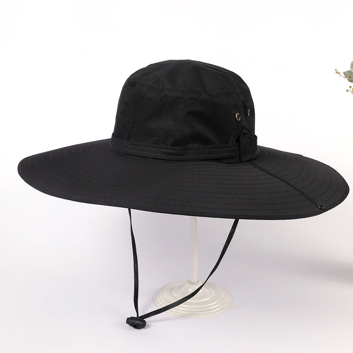 Damen Sonnenhut mit breiter Krempe und verstellbarem Kinnband W&W Mode