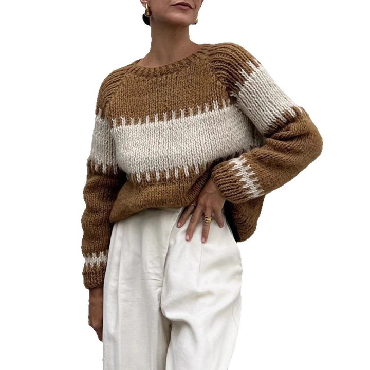 Damen gestrickter Oversized Pullover W&W Mode