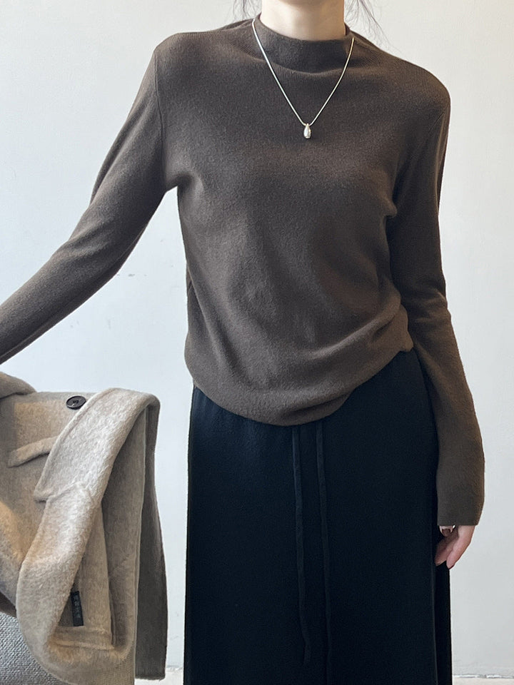 W&W Mode Halbturtleneck gebürsteter Soft-Touch-Pullover