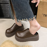 Damen stilvolle Clogs mit hohem Plateau und rutschfester Sohle W&W