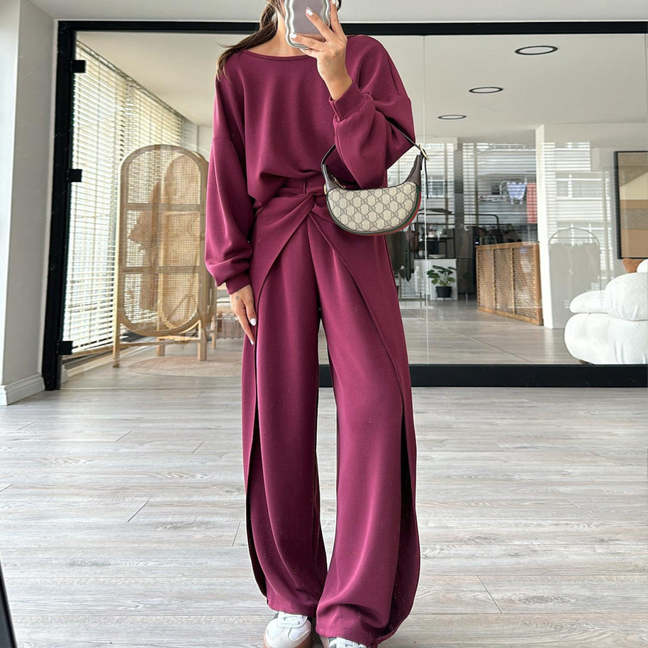 Damen Set mit elegantem Krepp-Design und weitem Schnitt WW